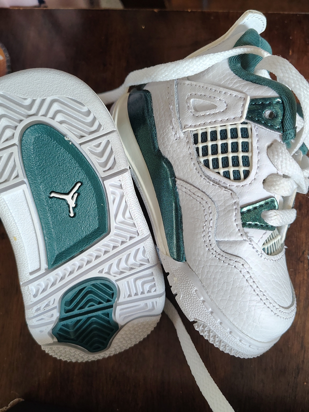 Toddler Nike Air Jordan 4 Retro TD Oxidized Green Size 4C (BQ7670-103) NIB